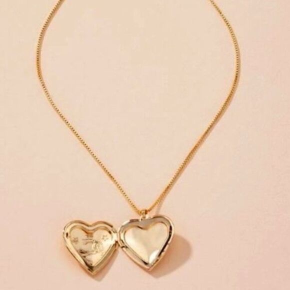 GOLD ZODIAC AQUARIUS HEART LOCKET NECKLACE - Picture 4 of 8